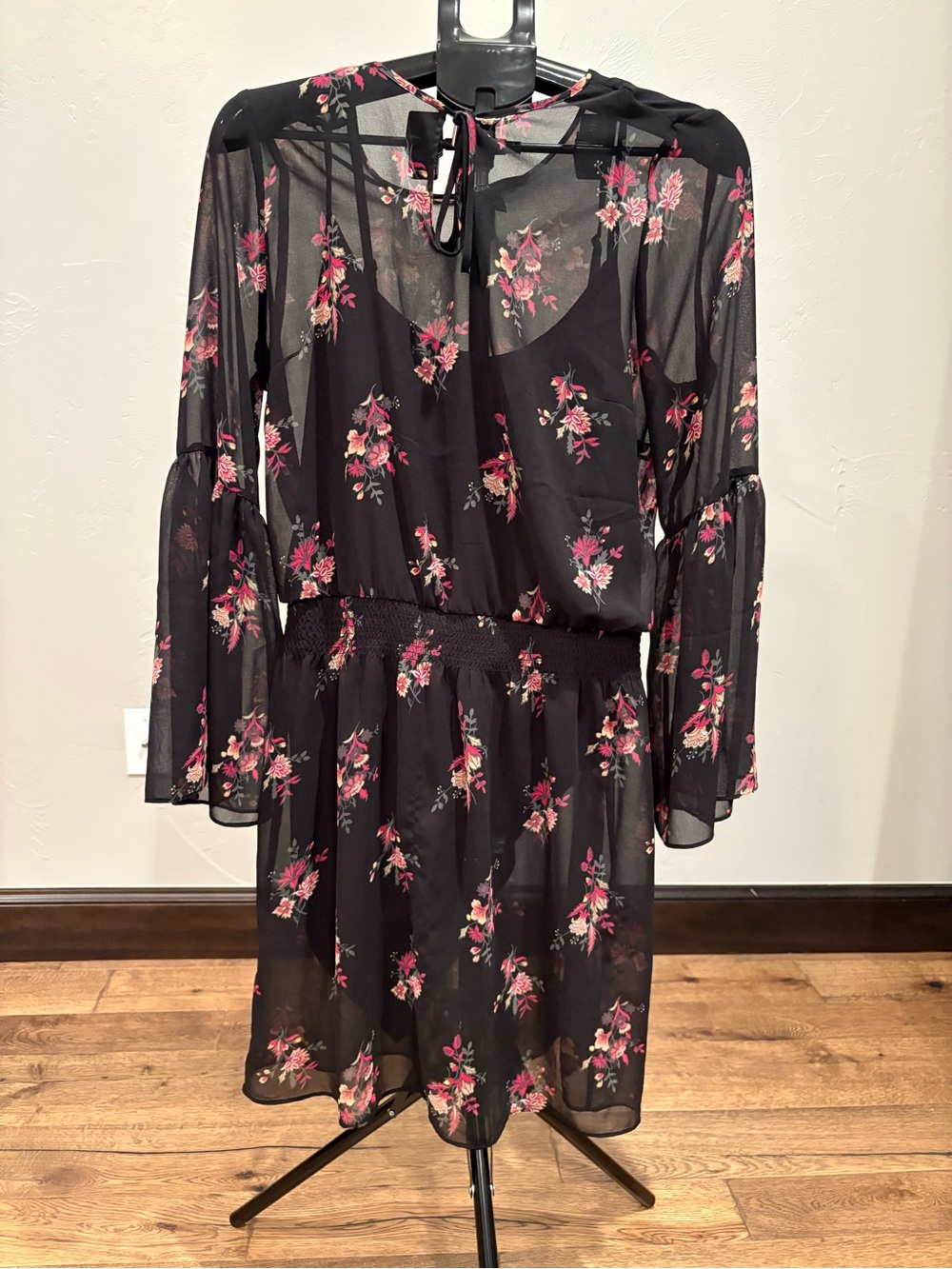 White House Black Market Black Floral  Dress